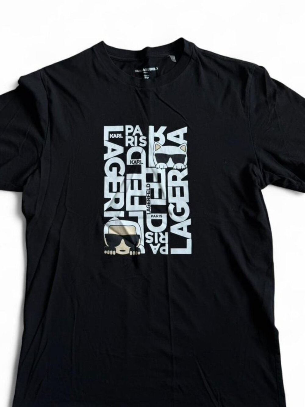 Karl Lagerfeld Paris Men’s T-Shirt - Black Graphic Tee - Size S